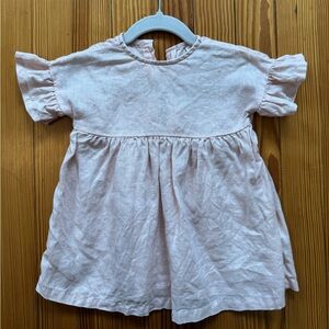 H&M Light Pink Baby Linen Dress w Bloomers 9-12 months